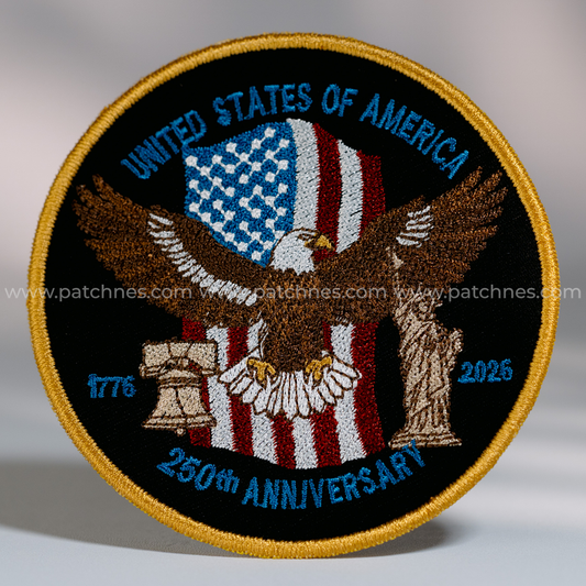 USA 250th Anniversary Patch – American Eagle & Liberty Design Full Embroidered 1776–2026 Emblem
