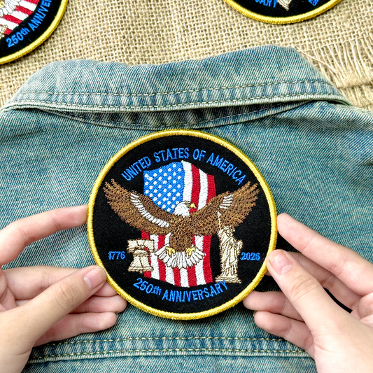 USA 250th Anniversary Patch – American Eagle & Liberty Design Full Embroidered 1776–2026 Emblem