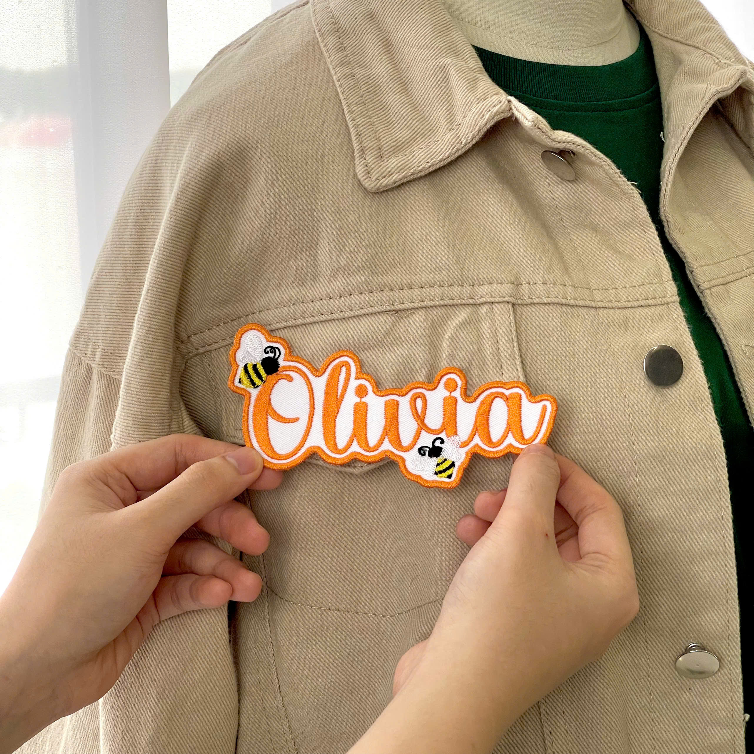 Custom Embroidery with Bee Design
