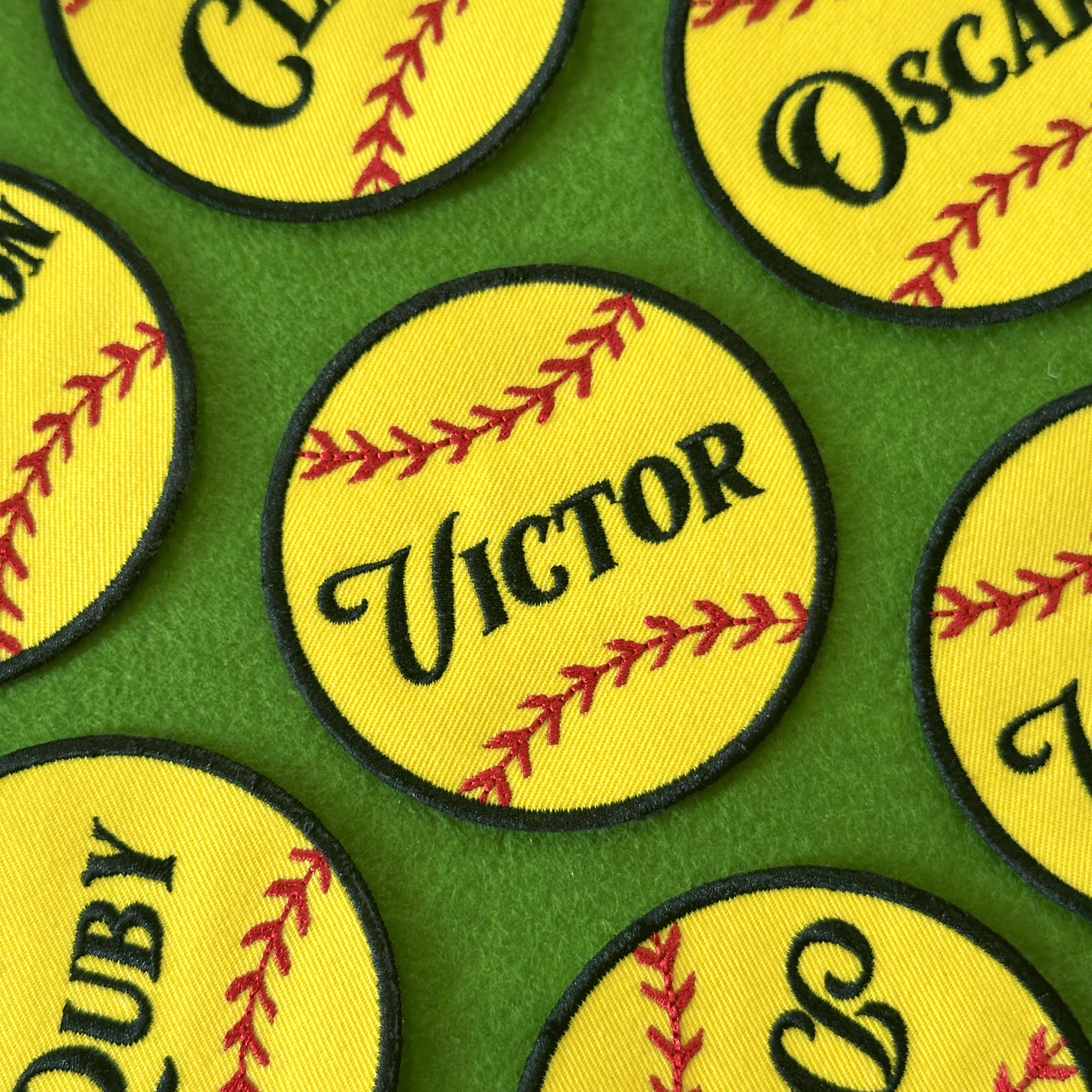 Yellow Softball Patch