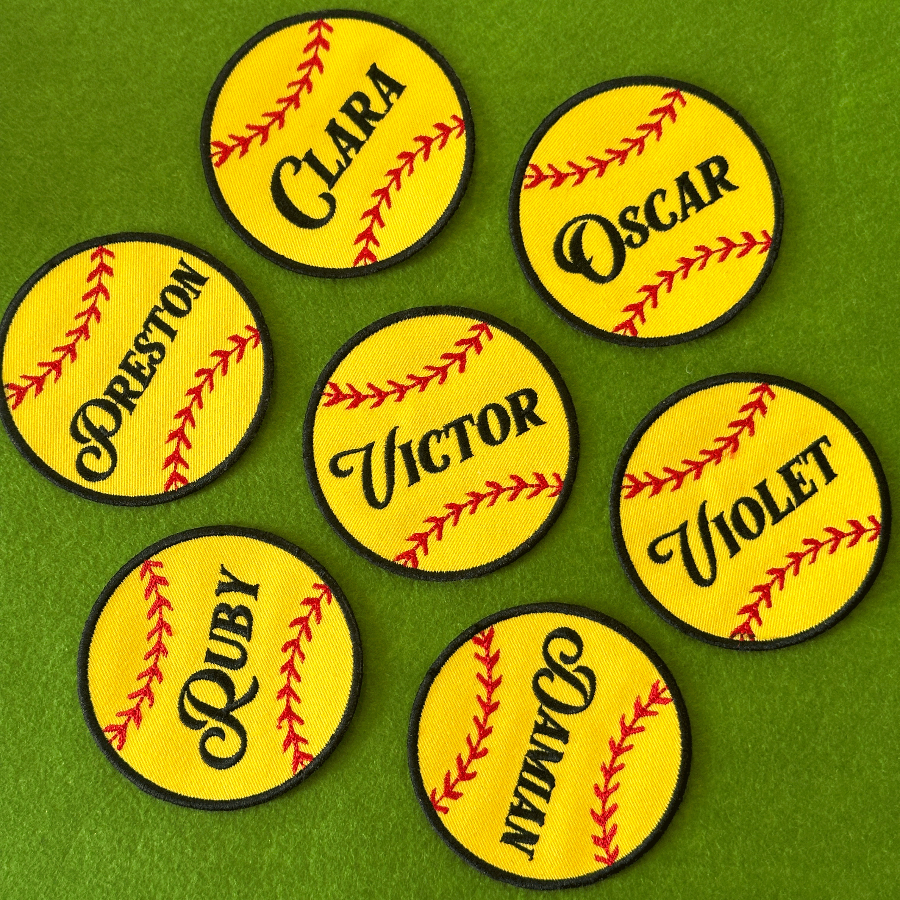 Yellow Softball Patch