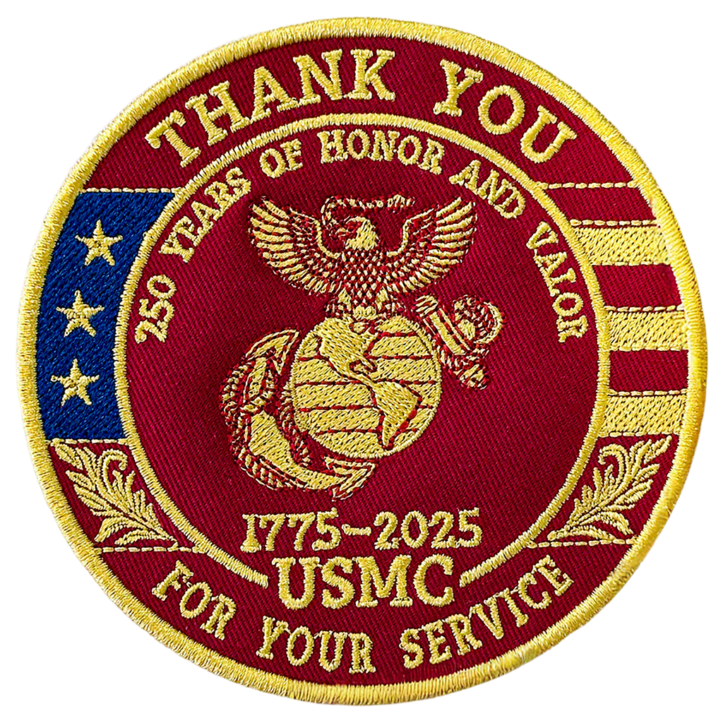 Marine Corps USMC Patch, 250 Years of Honor & Valor USA Embroidered Patch (1775–2025)