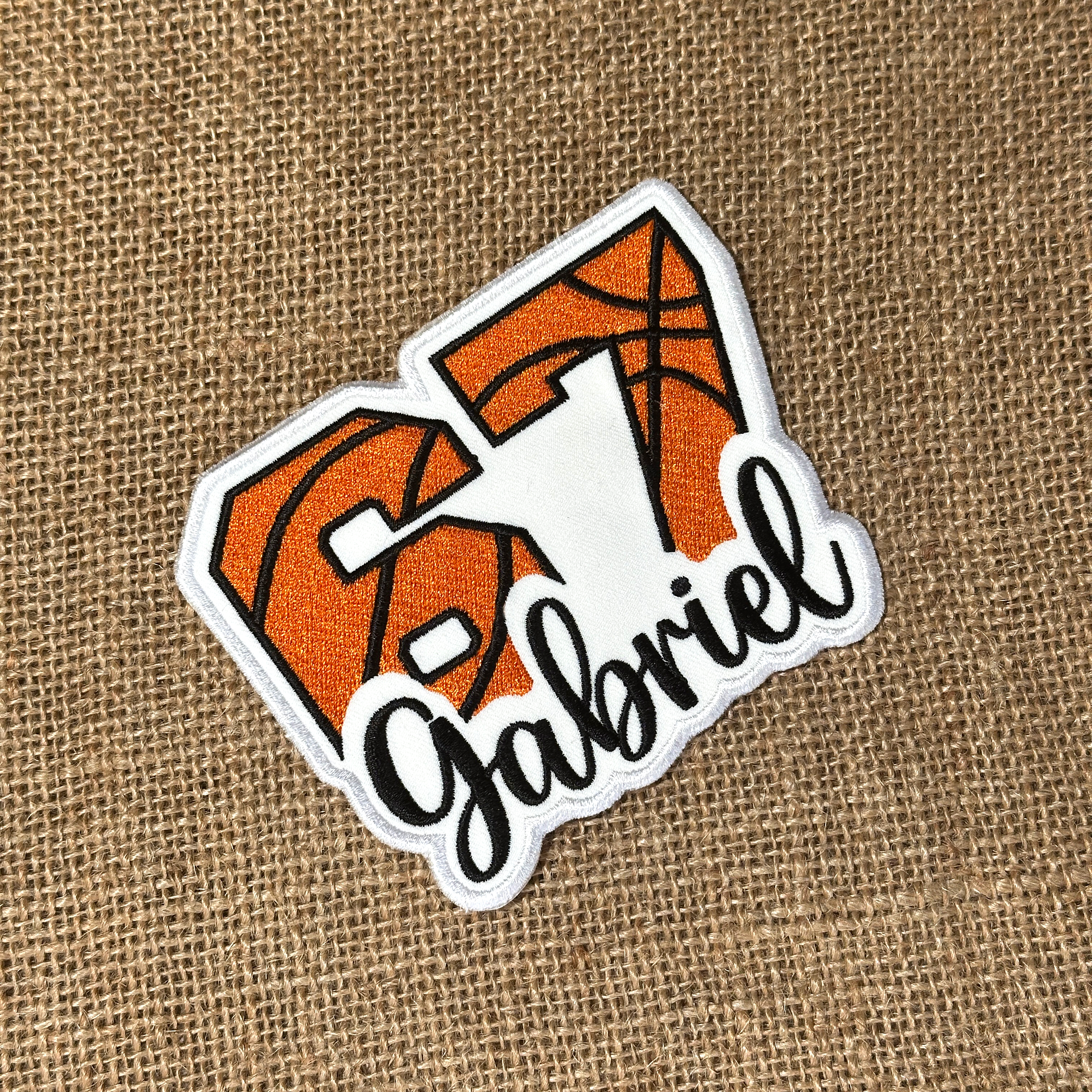 Basketball Number Patch with Custom Name – Personalized Embroidered Player Patch