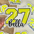 Tennis Number Patch with Custom Name – Personalized Embroidered Sports Patch