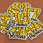 Softball Number Patch with Custom Name – Personalized Embroidered Sports Patch