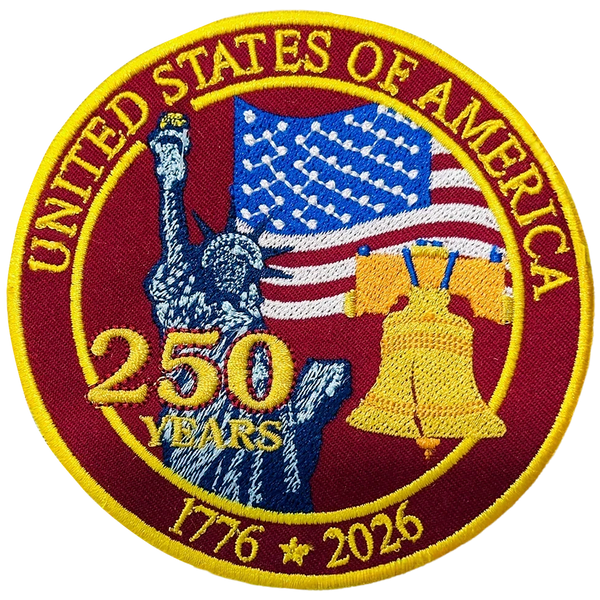USA 250 Years Anniversary Patch – Fully Embroidered