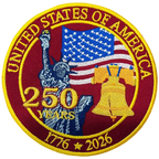 USA 250 Years Anniversary Patch – Fully Embroidered