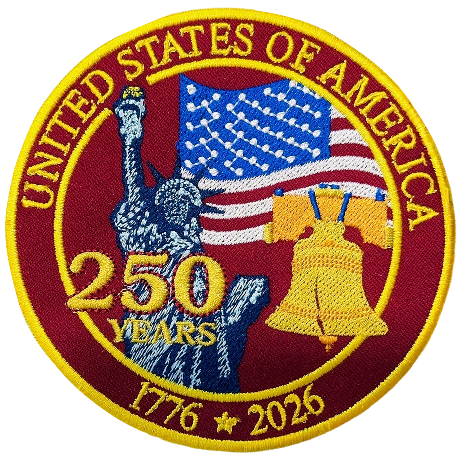 USA 250 Years Anniversary Patch – Fully Embroidered