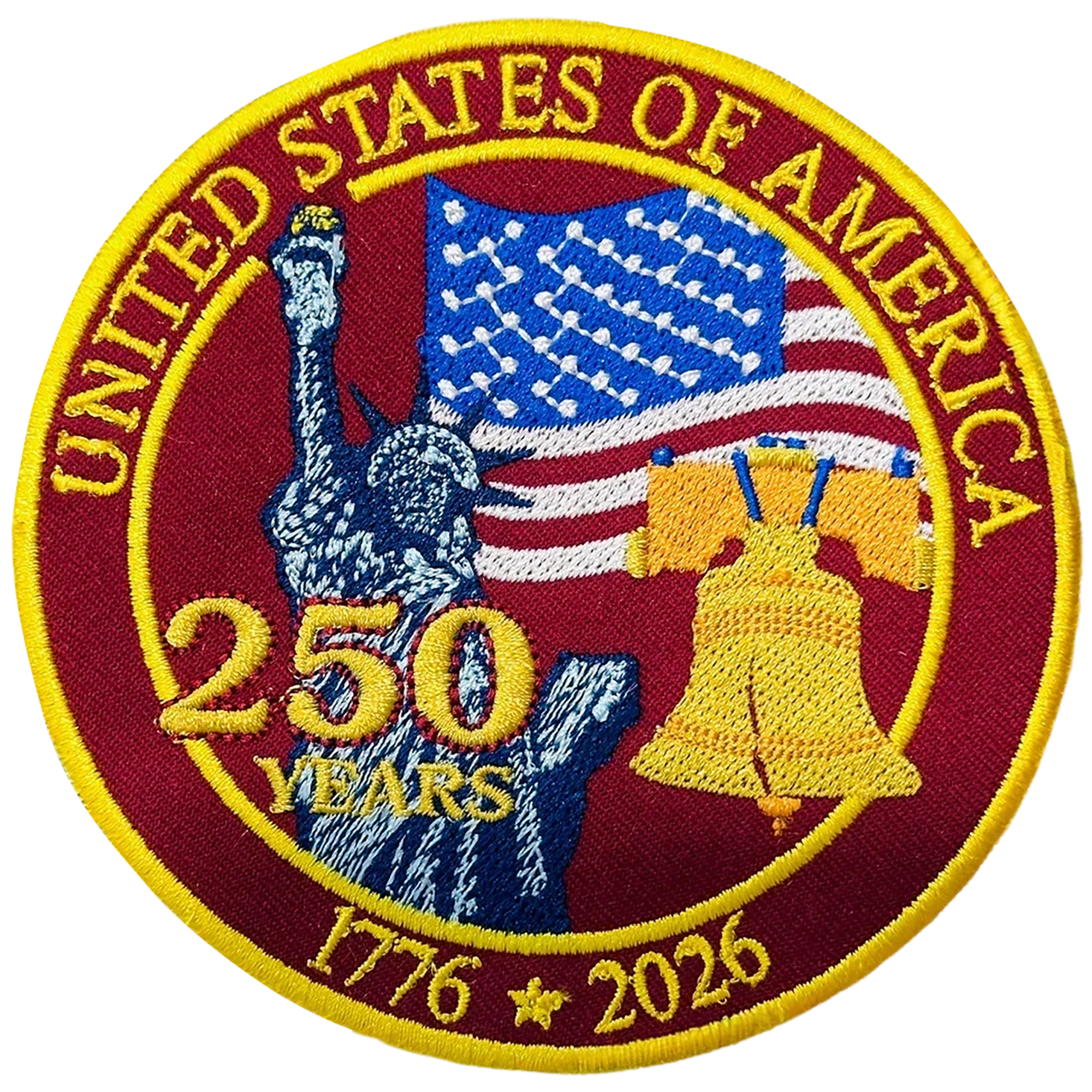 USA 250 Years Anniversary Patch – Fully Embroidered