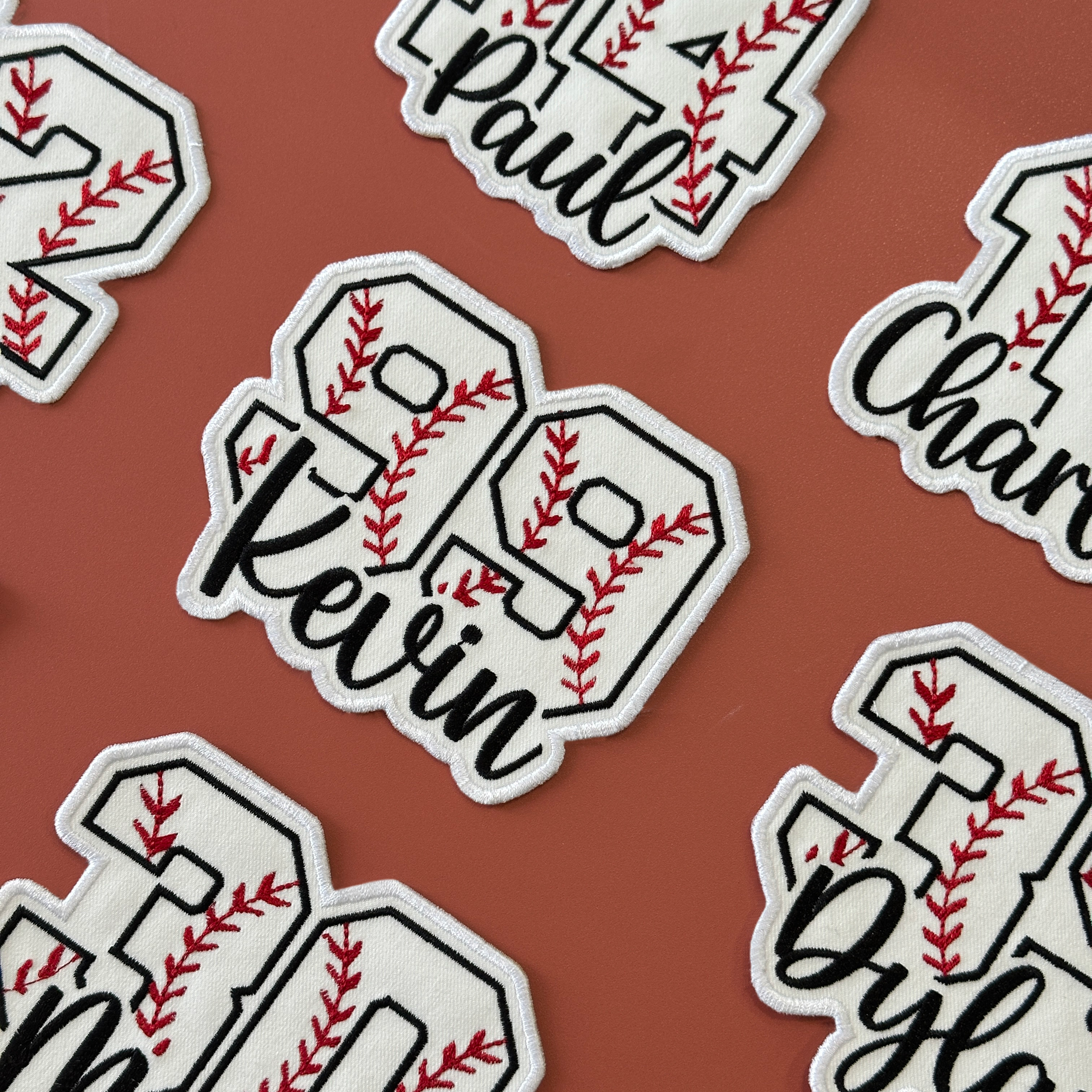 Baseball Number Patch with Custom Name – Personalized Embroidered Sports Patch