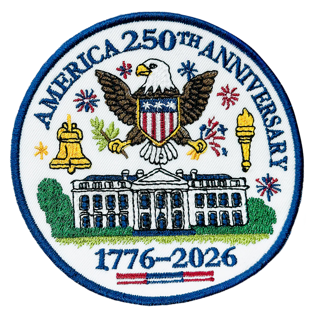 1776–2026 America Eagle & White House Full Embroidered Patriotic Patch