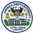 1776–2026 America Eagle & White House Full Embroidered Patriotic Patch