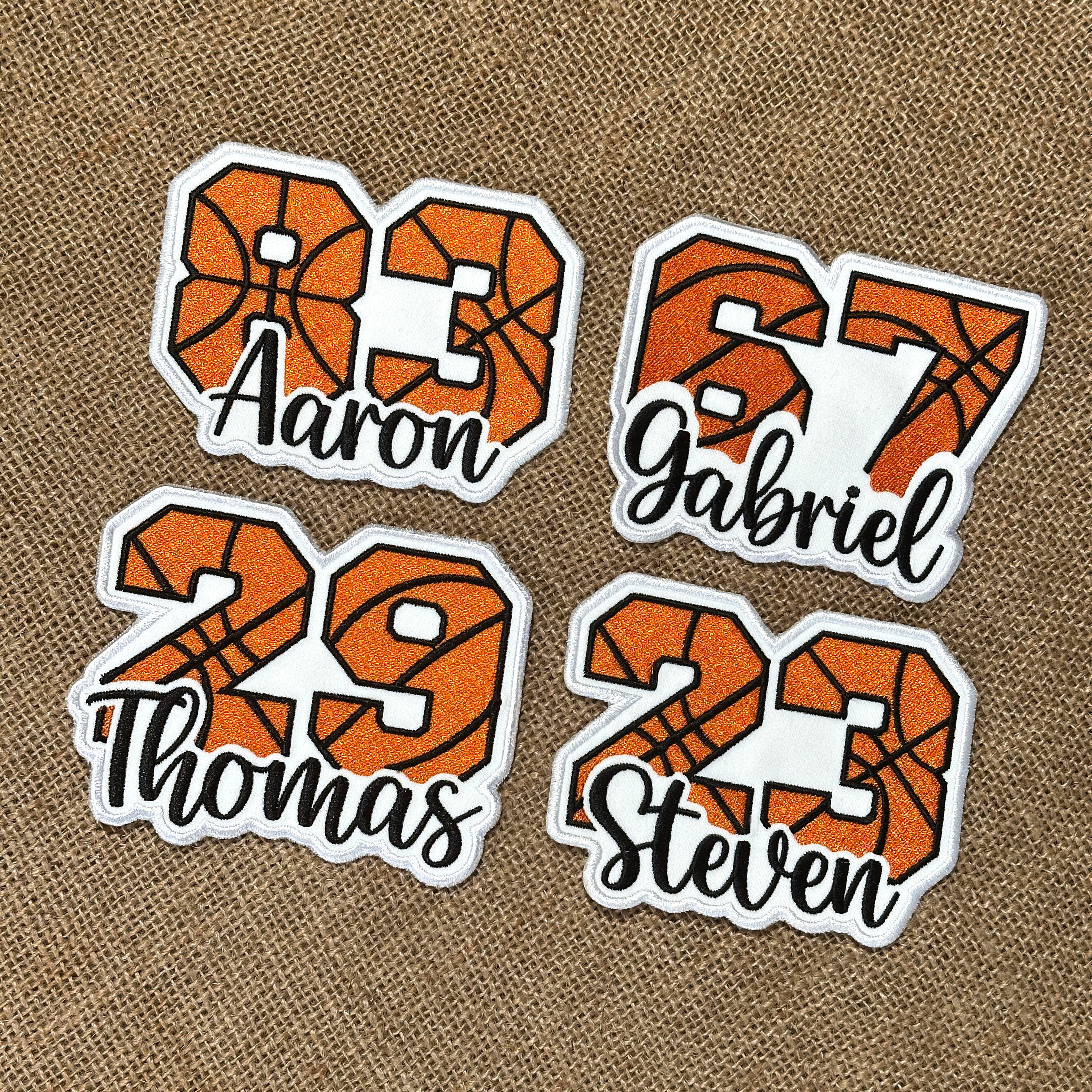 Basketball Number Patch with Custom Name – Personalized Embroidered Player Patch