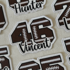Custom Football Number Patch – Personalized Name Embroidered Team Design