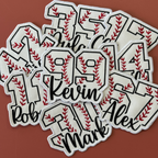 Baseball Number Patch with Custom Name – Personalized Embroidered Sports Patch