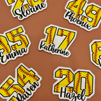 Softball Number Patch with Custom Name – Personalized Embroidered Sports Patch