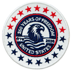 250 Years Of Freedom Embroidered Patriotic 4th of July American Patch