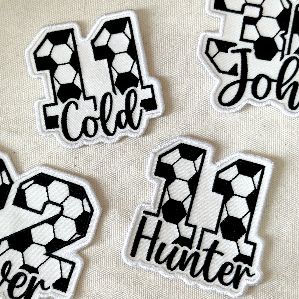 Custom Name & Number Soccer Patch – Personalized Embroidered Sports Patch