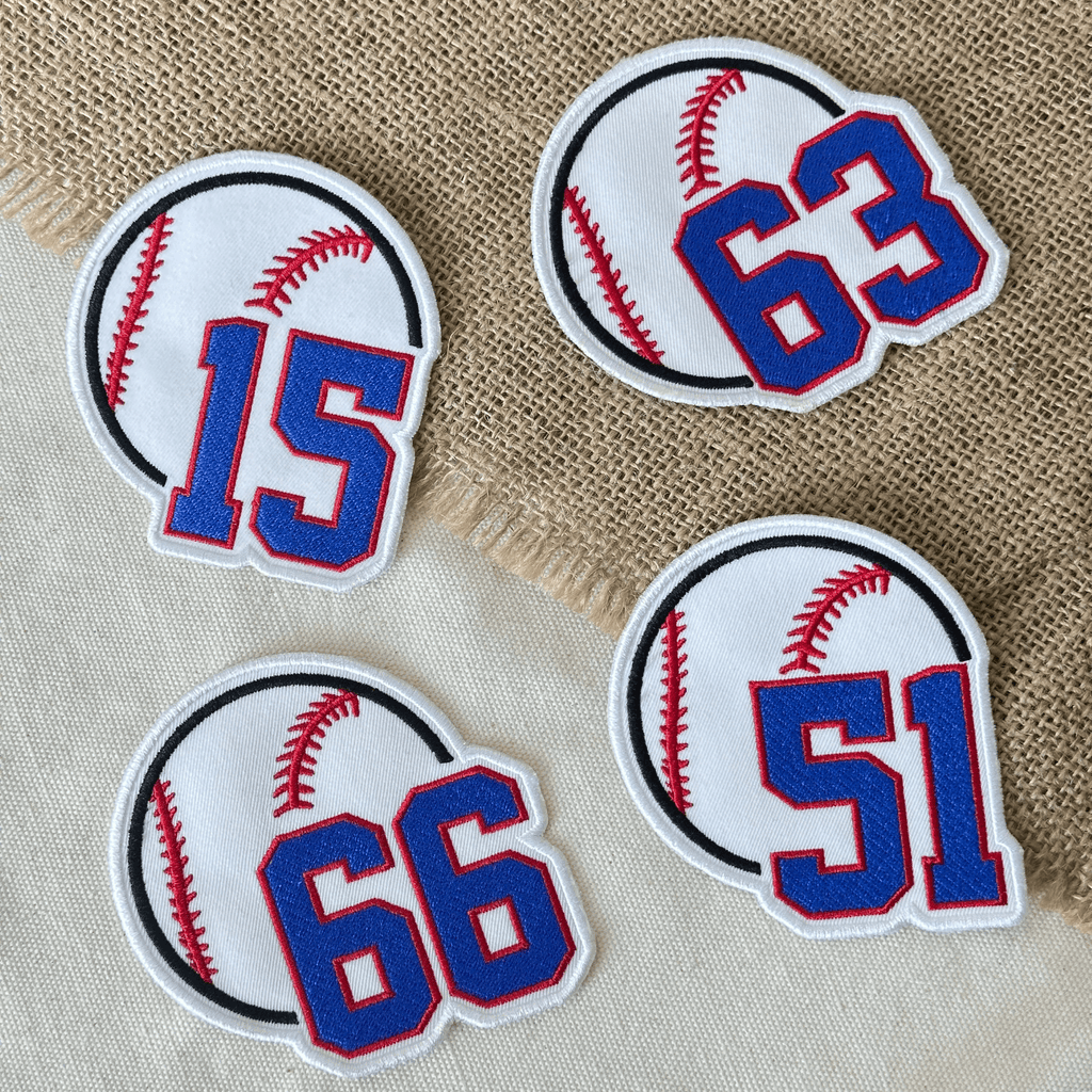 Embroidered Baseball Number Patch