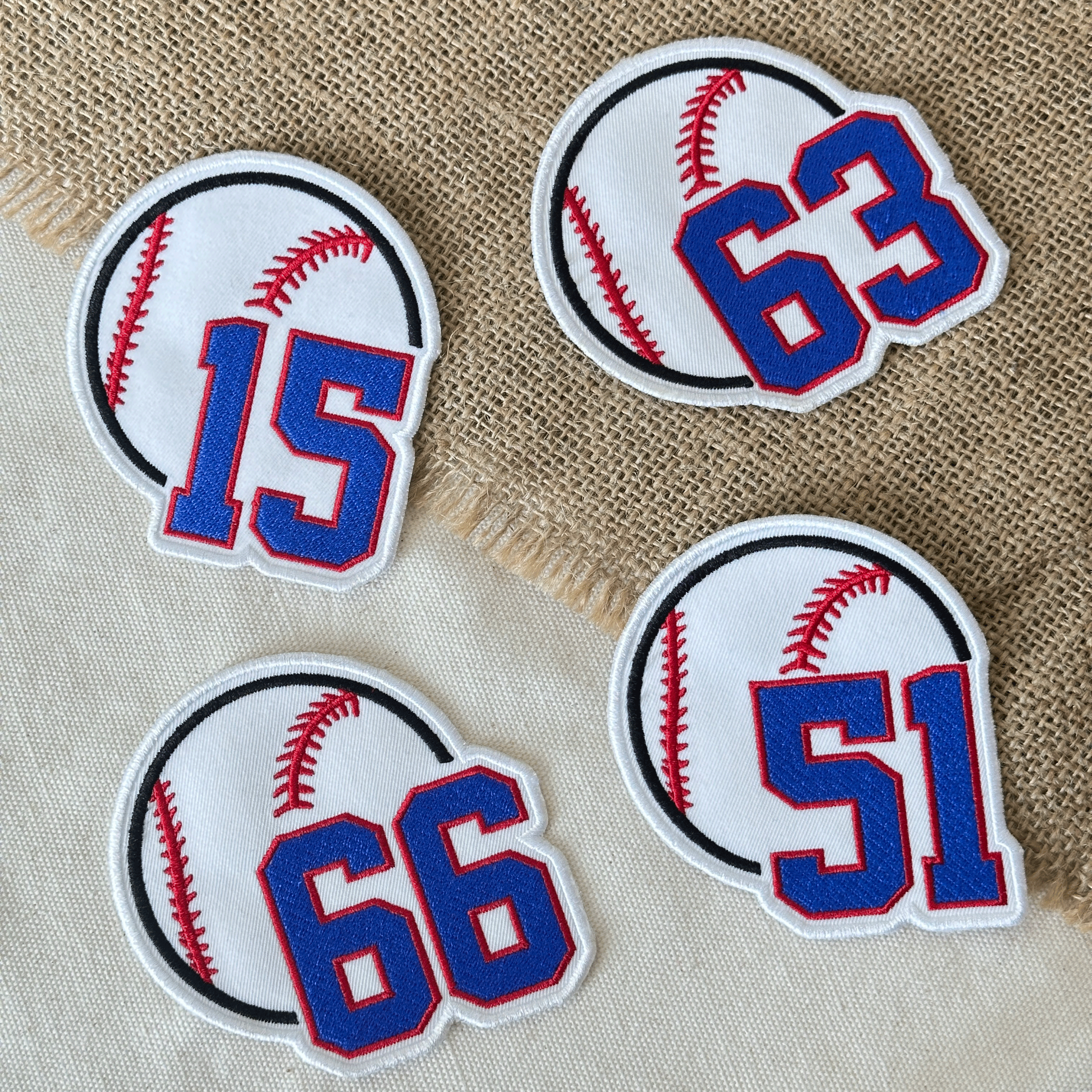 Embroidered Baseball Number Patch