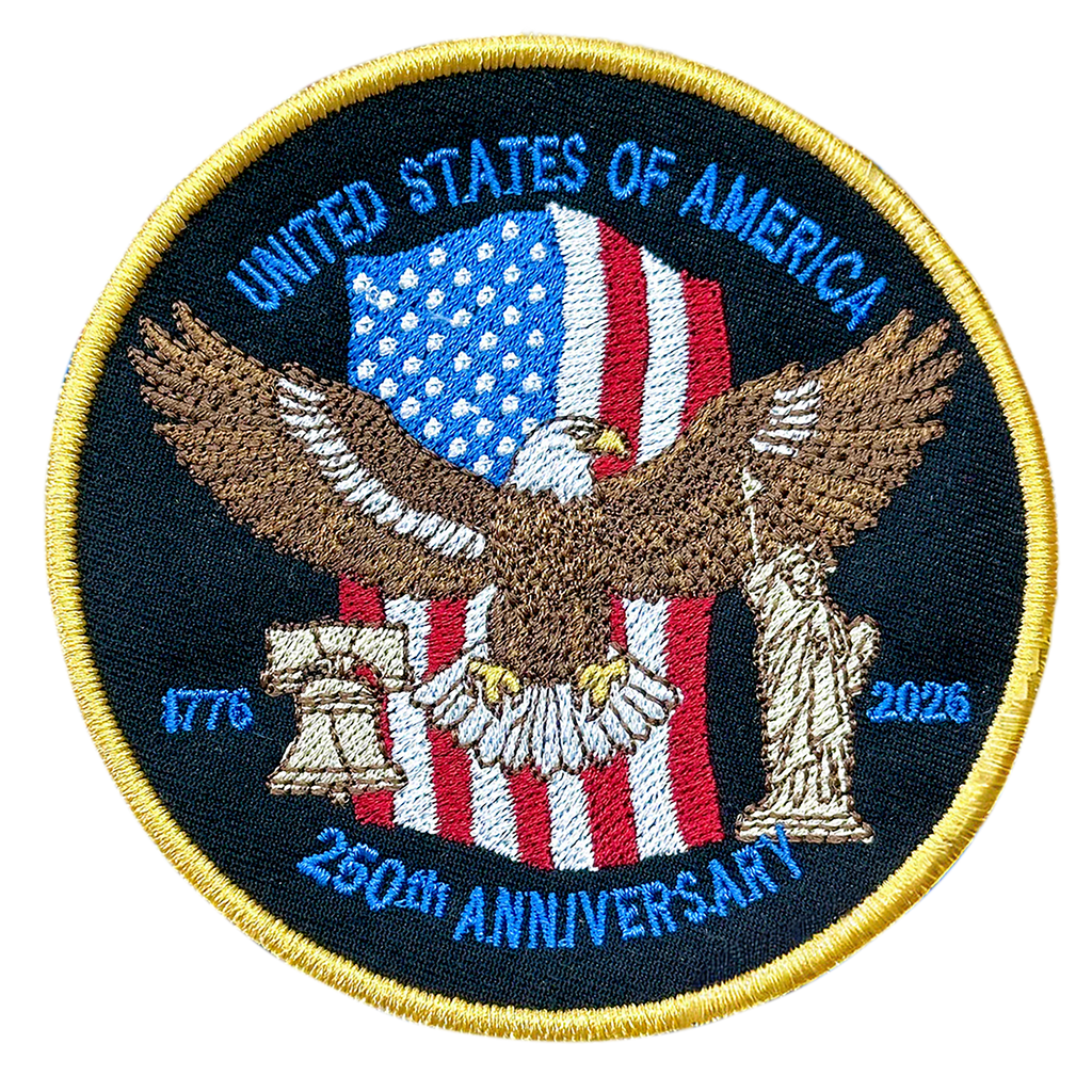 USA 250th Anniversary Patch – American Eagle & Liberty Design Full Embroidered 1776–2026 Emblem