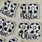 Custom Name & Number Soccer Patch – Personalized Embroidered Sports Patch