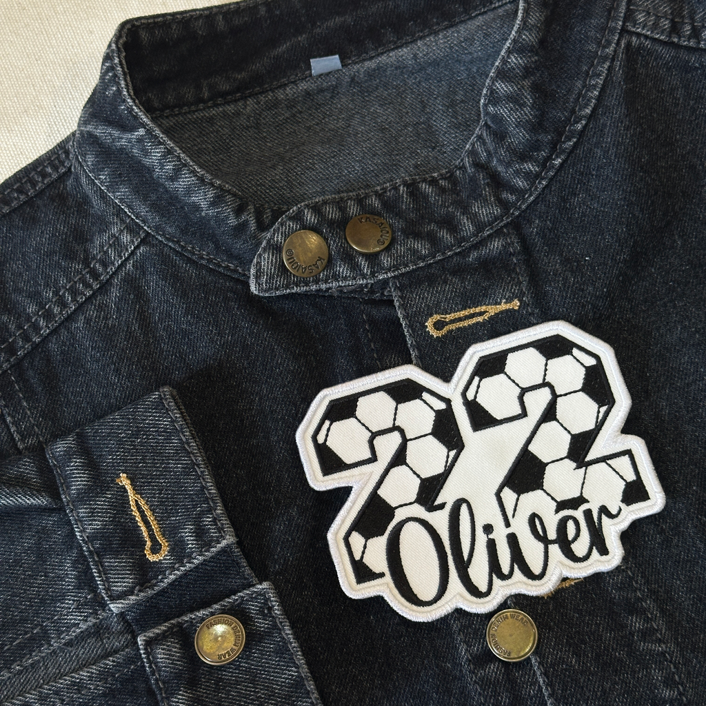 Custom Name & Number Soccer Patch – Personalized Embroidered Sports Patch