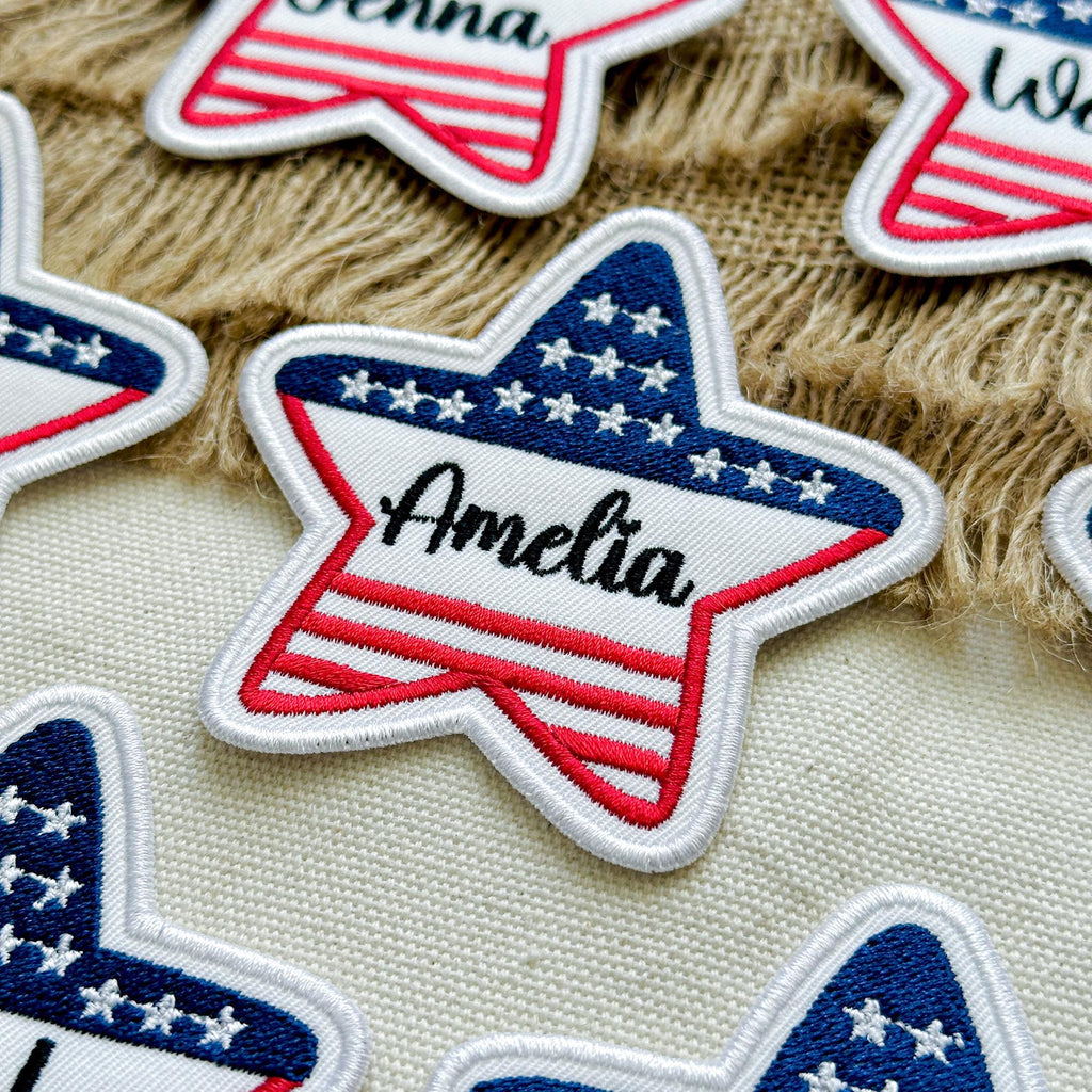 Personalized Embroidered American Flag Star Patch