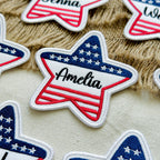 Personalized Embroidered American Flag Star Patch