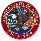 United States 250th Anniversary Eagle Patch – 1776–2026 Full Embroidered Patriotic Design