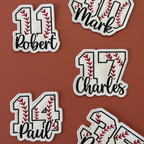 Baseball Number Patch with Custom Name – Personalized Embroidered Sports Patch