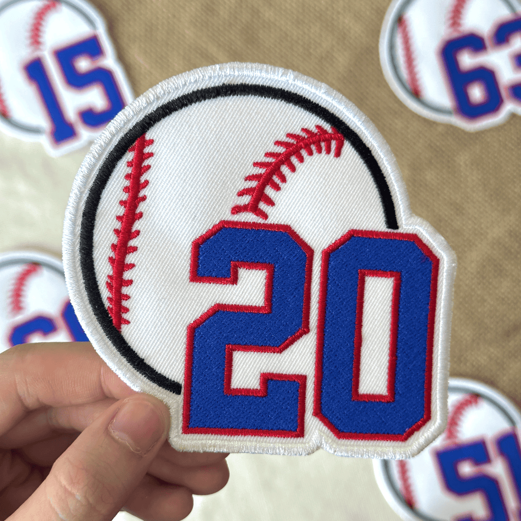 Embroidered Baseball Number Patch