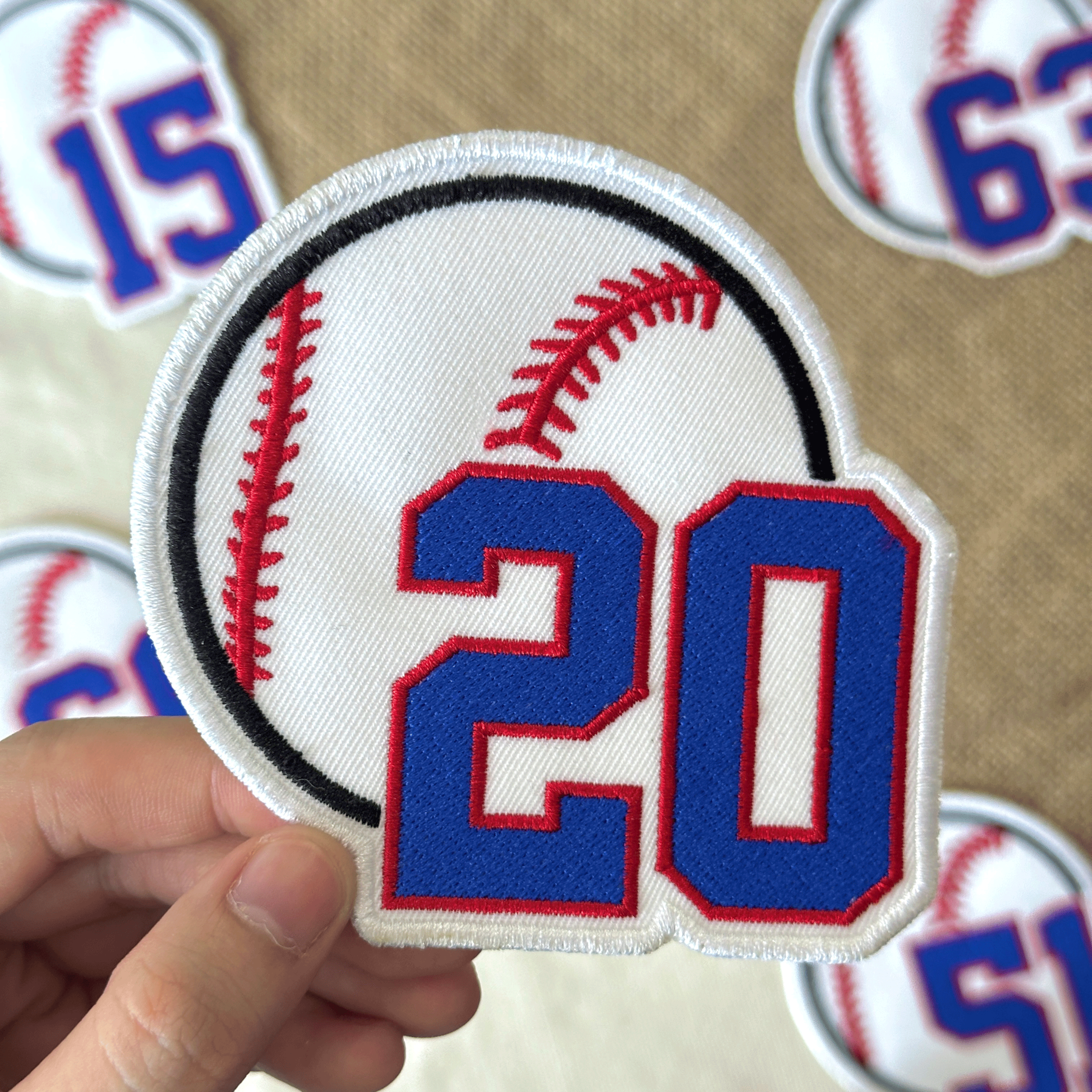 Embroidered Baseball Number Patch