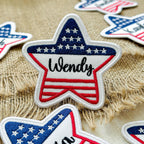 Personalized Embroidered American Flag Star Patch