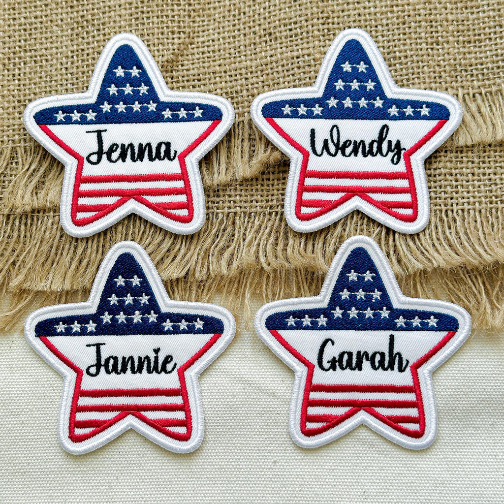 Personalized Embroidered American Flag Star Patch