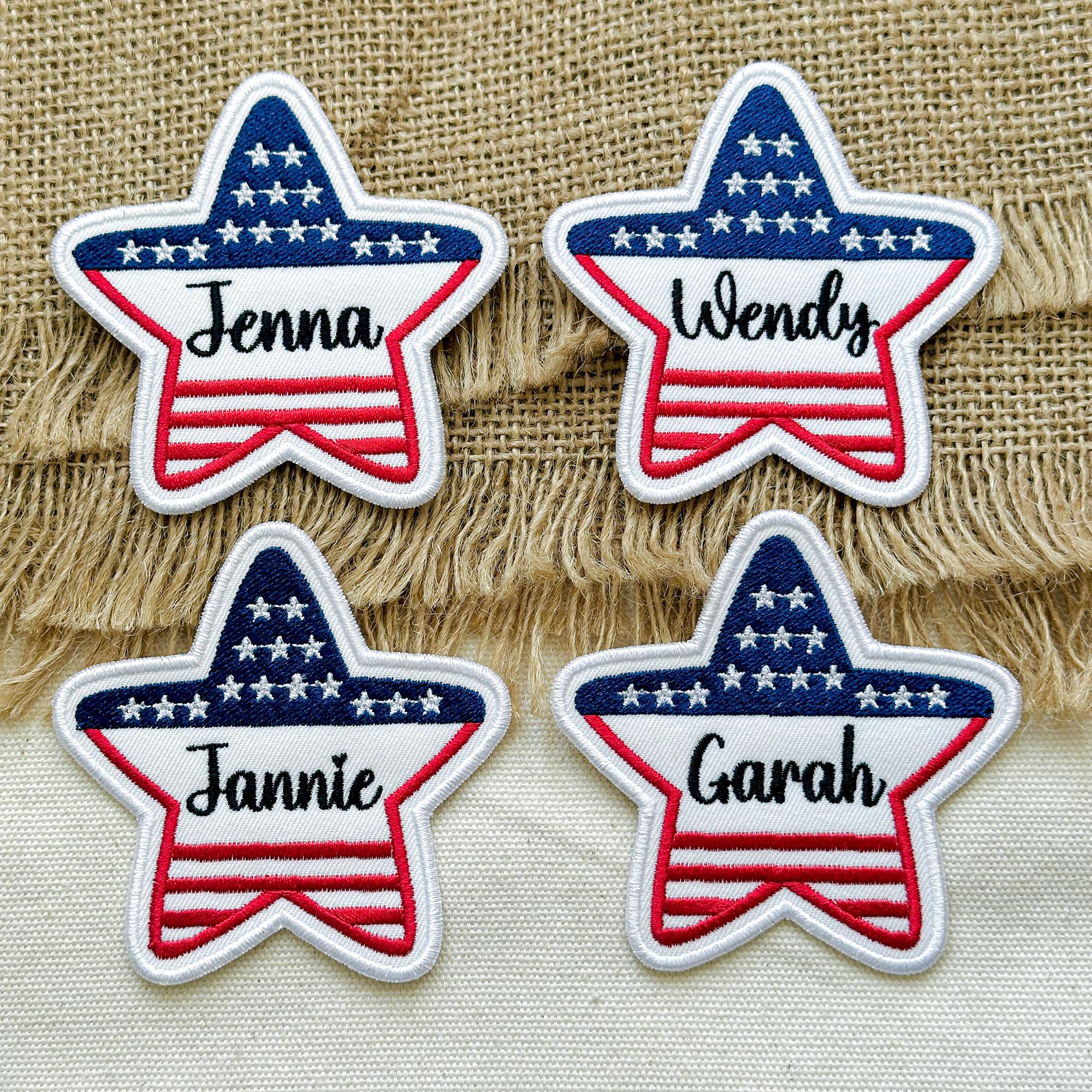 Personalized Embroidered American Flag Star Patch