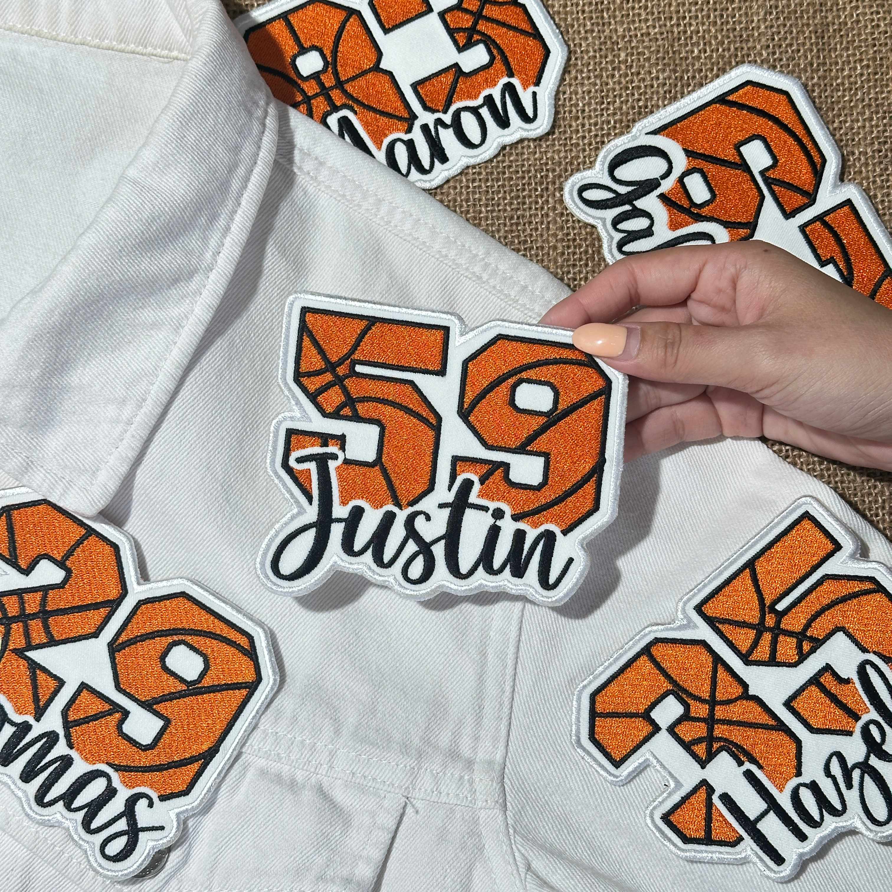 Basketball Number Patch with Custom Name – Personalized Embroidered Player Patch