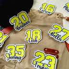 Tennis Number Patch with Custom Name – Personalized Embroidered Sports Patch