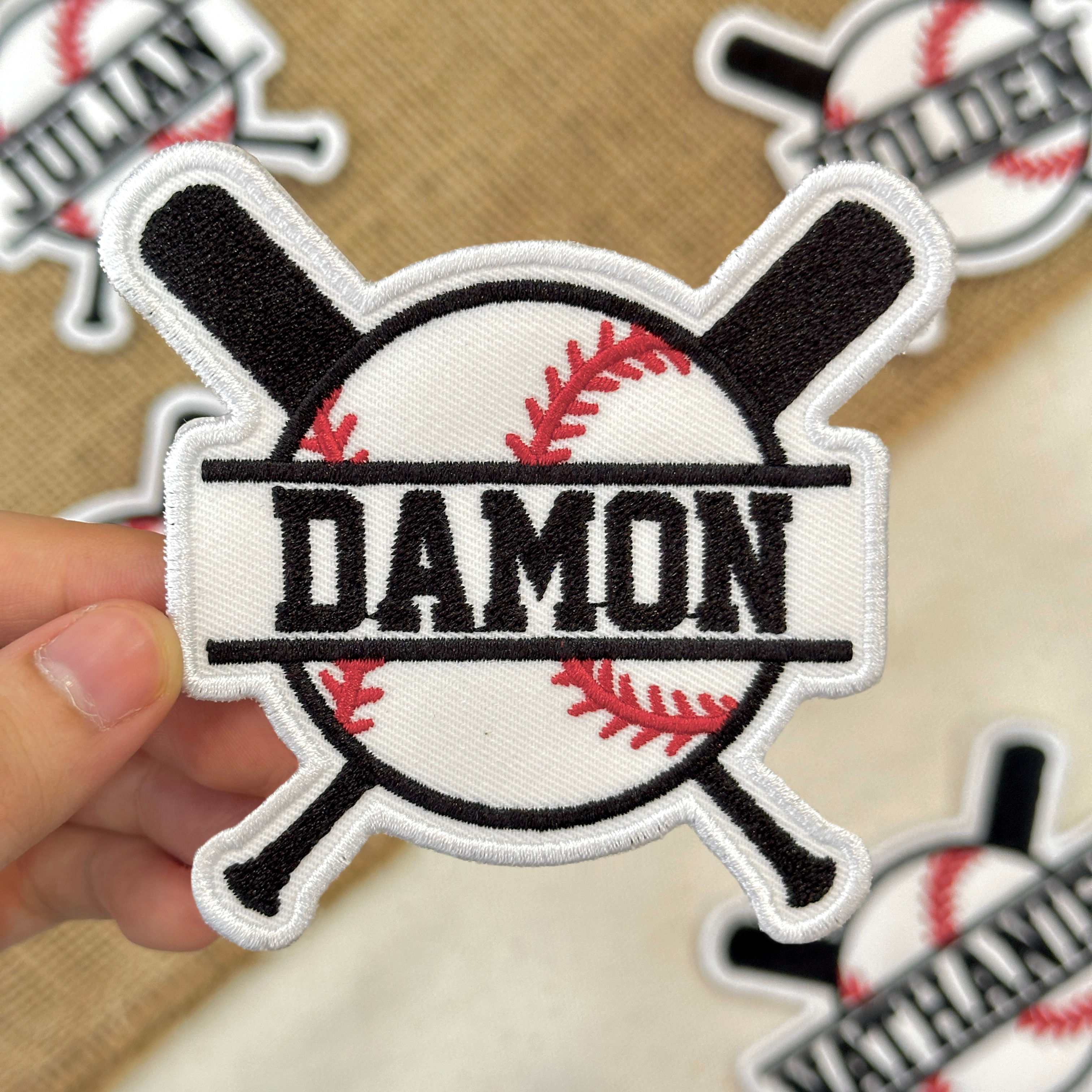 Baseball Crossed Bats Patch