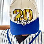 Softball Number Patch with Custom Name – Personalized Embroidered Sports Patch