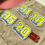 Tennis Number Patch with Custom Name – Personalized Embroidered Sports Patch