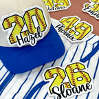 Softball Number Patch with Custom Name – Personalized Embroidered Sports Patch