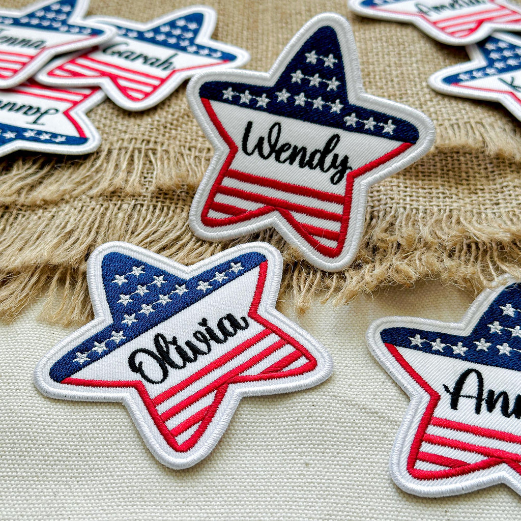 Personalized Embroidered American Flag Star Patch