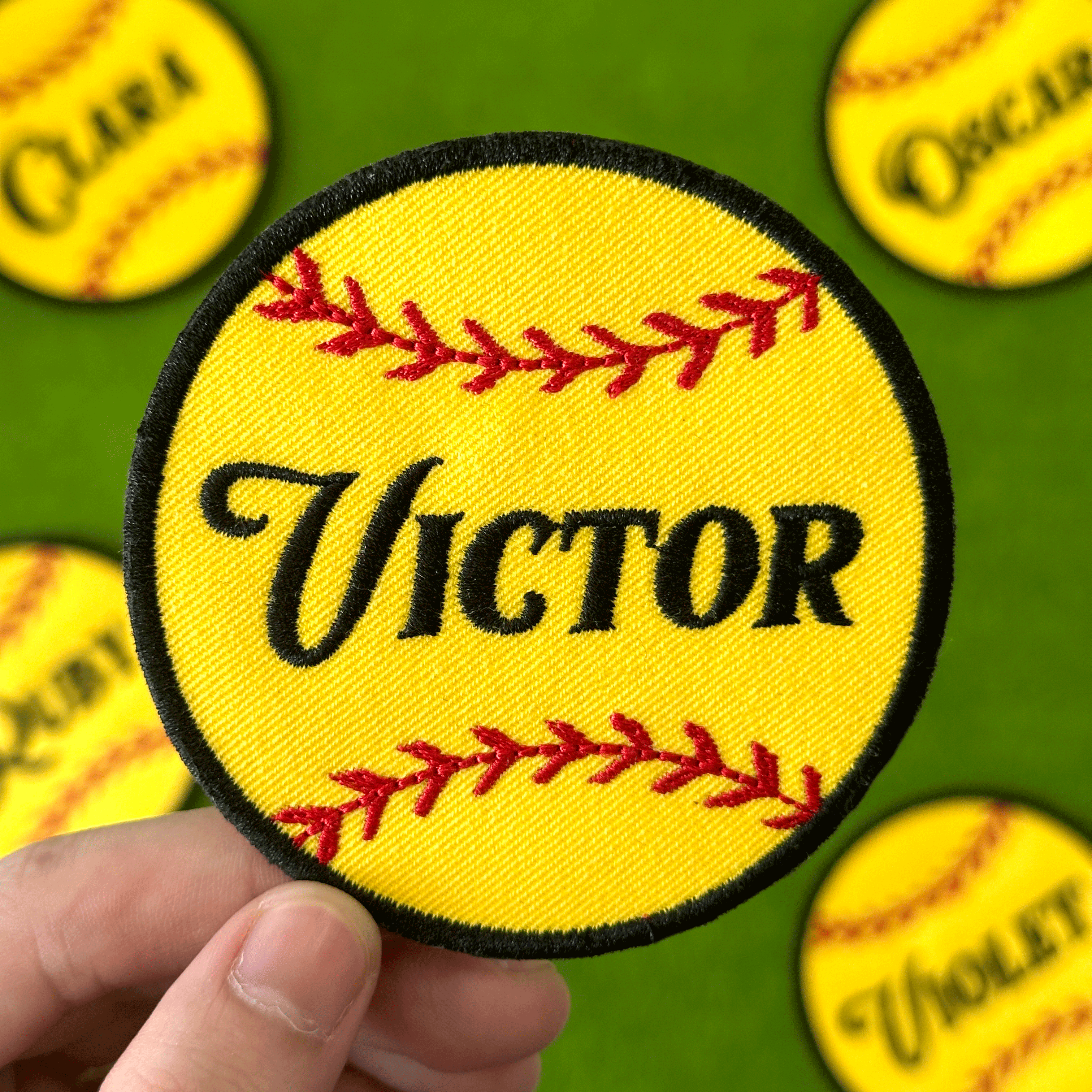 Yellow Softball Patch