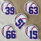 Embroidered Baseball Number Patch