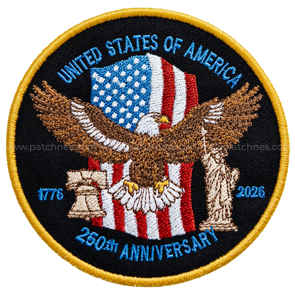 USA 250th Anniversary Patch – American Eagle & Liberty Design Full Embroidered 1776–2026 Emblem