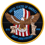 USA 250th Anniversary Patch – American Eagle & Liberty Design Full Embroidered 1776–2026 Emblem