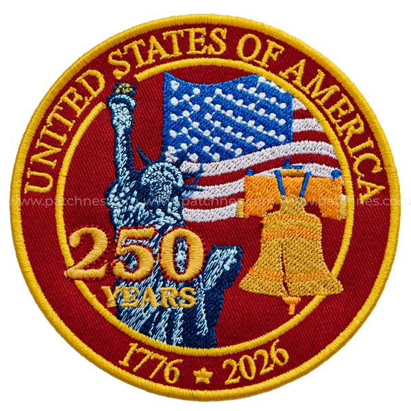 USA 250 Years Anniversary Patch – Fully Embroidered