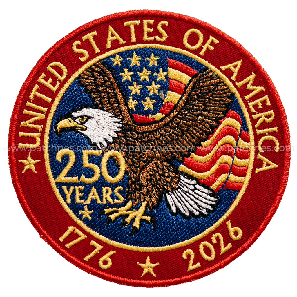 United States 250th Anniversary Eagle Patch – 1776–2026 Full Embroidered Patriotic Design