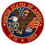 United States 250th Anniversary Eagle Patch – 1776–2026 Full Embroidered Patriotic Design
